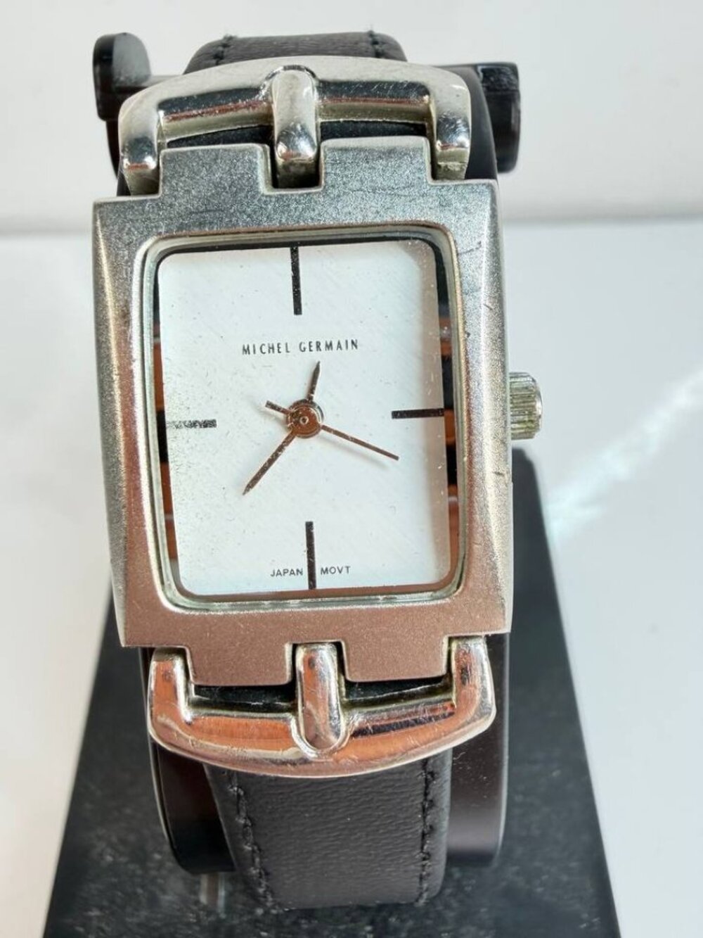 Michel Germain Rectangular Watch – Black Leather Strap - Picture 4 of 12